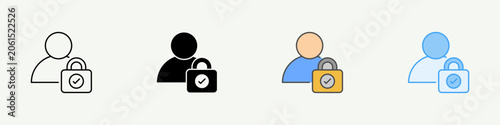 Bild auf Leinwand Authentication Single Icon Pack Multistyle