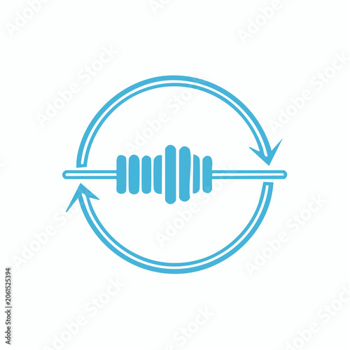 Abstract sound wave and circular arrow icon