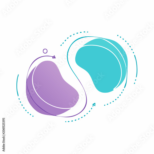 Abstract Fluid Shapes with Arrows and Dots