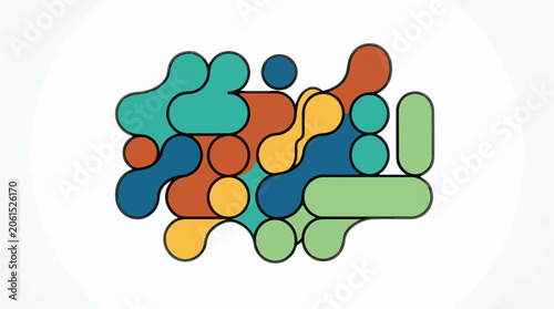 A colorful abstract illustration of interconnected rounded shapes (12)