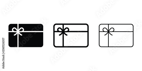 Gift card icon silhouette vector outline and line art