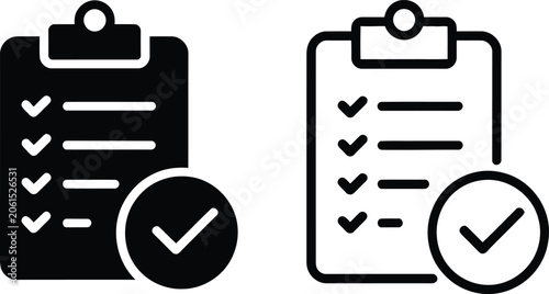 Bild auf Leinwand Clipboard checklist icon set with check mark symbol isolated on transparent back