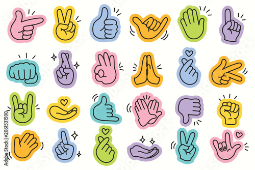 Bild auf Leinwand Mega set of hand drawn vector illustration in hand drawn doodle style, colorful