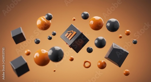 3D rendering of geometric shapes.