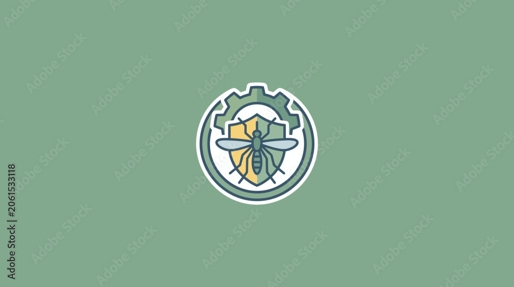 Fototapeta premium Mosquito Shield Protection Concept Icon