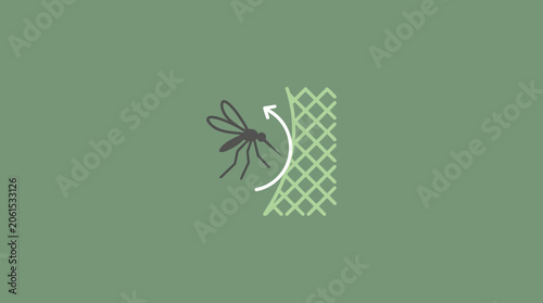 Obraz na plátně Mosquito Repellent Net Protection Icon
