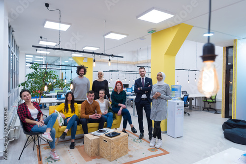 Group Portrait of Diverse Creative Team in Modern Coworking Spac