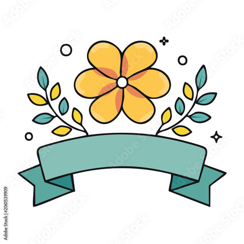 Flat design sunflower vector icon