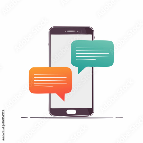 Smartphone with Chat Bubbles