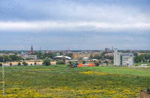 Cityscape of Jelgava, Latvia, with Historic Architecture and Urban Landscape
