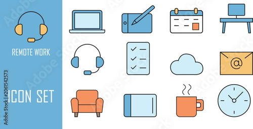 Remote Work Icons Set
