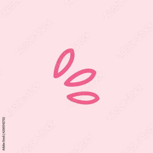 Foto Simple hand drawn icon of three leaf or petal shapes