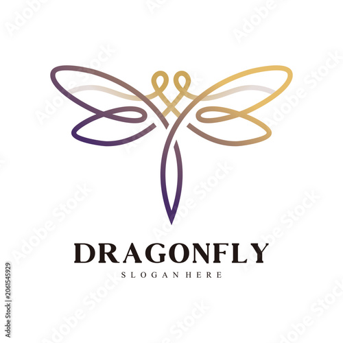 Creative Dragonfly Icon for Technology, Wellness and Eco Business Premium Vector