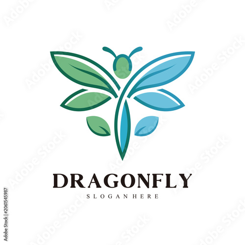 Creative Dragonfly Icon for Technology, Wellness and Eco Business Premium Vector