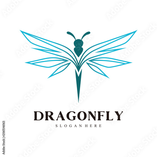 Creative Dragonfly Icon for Technology, Wellness and Eco Business Premium Vector