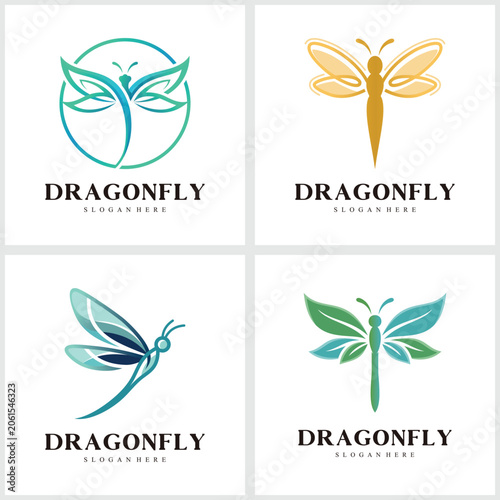 Creative Dragonfly Icon for Technology, Wellness and Eco Business Premium Vector