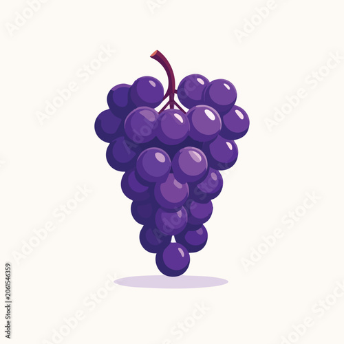 A vibrant purple grape bunch illustration on a clean light background.
