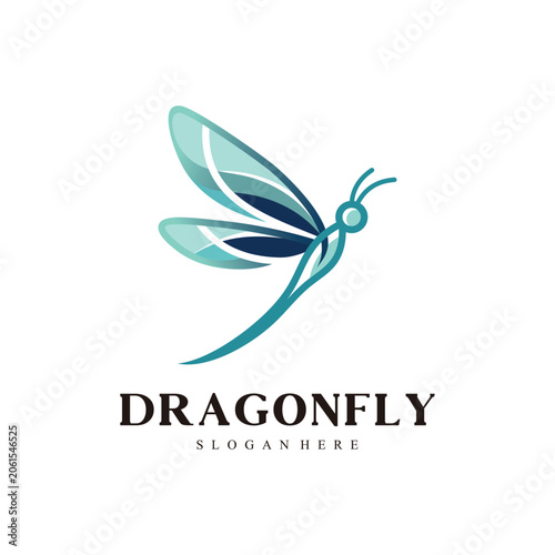 Creative Dragonfly Icon for Technology, Wellness and Eco Business Premium Vector