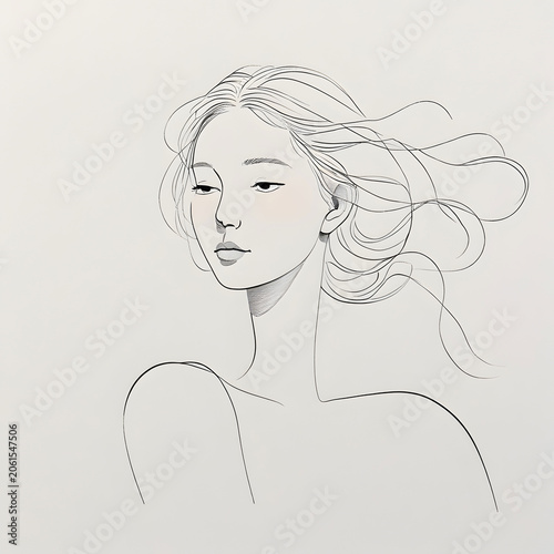 Minimalist women line print