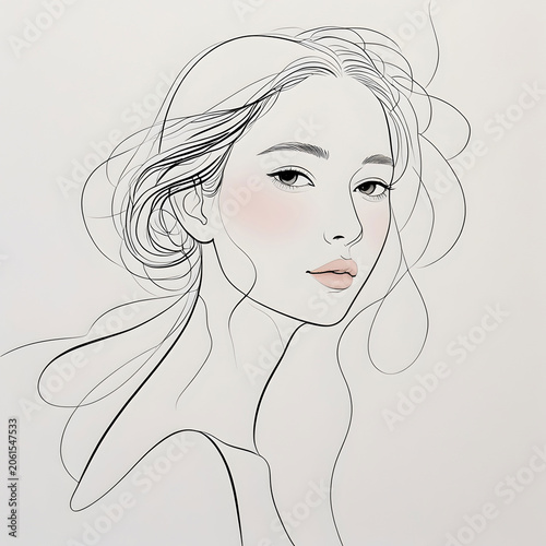 Minimalist women line print