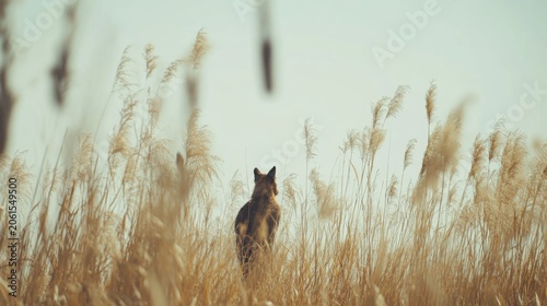 Wild Animal Standing in Tall Grass Under Clear Sky During Daytime