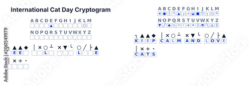 Obraz na plátne Cryptogram secret code puzzle for kids, decode the message, printable with Inter