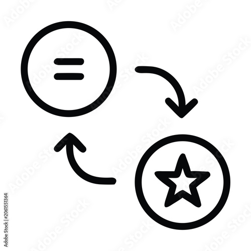 Value exchange and quality comparison icons