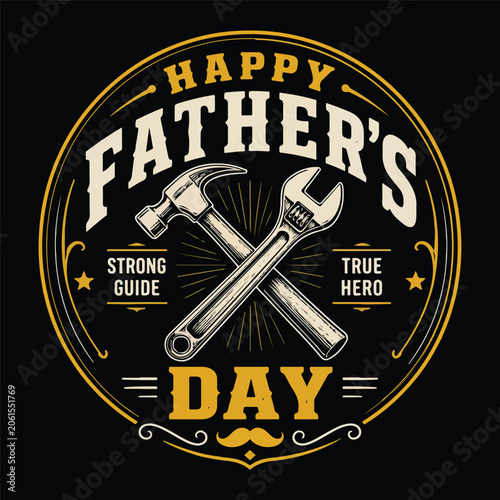 Happy Father's Day Typography T-Shirt Design Vector Illustration

