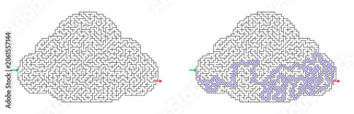 Cloud summer maze activity for children easy
