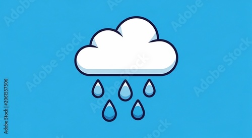 Rainy Weather Cloud Icon with Raindrops