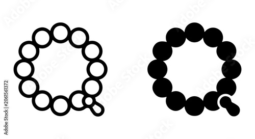 Foto Beaded Bracelet Icons, Circular Jewelry Symbols, Simple Fashion Accessories, Vec