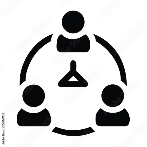 Collaborative teamwork and people circle icon