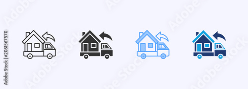Canvas-taulu Move In Icon Set Multiple Style Collection Vector Illustration