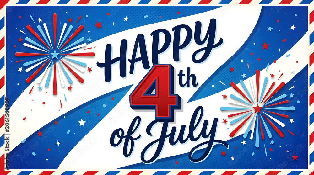 Obraz premium Happy 4th of July Patriotic Celebration Background with American Theme