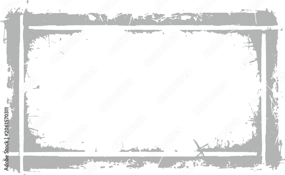 Fototapeta premium Gray grunge frame border with white background