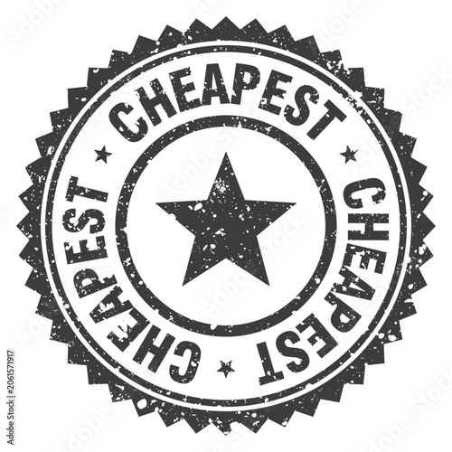 Obraz na plátně cheapest black grunge round stamp. cheapest stamp