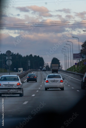 Traffic on highway. High quality photo