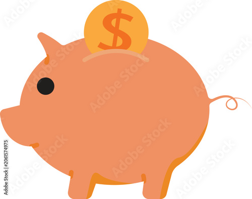 Piggy bank icon, symbolizing saving, financial growth, and investment