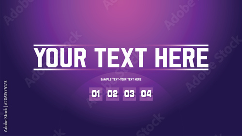 Your text here title card on purple background.