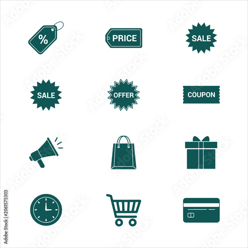 Teal E-commerce Icons Collection sale price