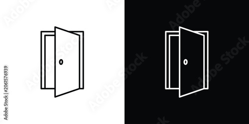 Open door icon design concept vector. EPS10
