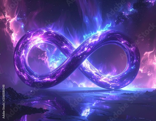 Cosmic infinity symbol glowing