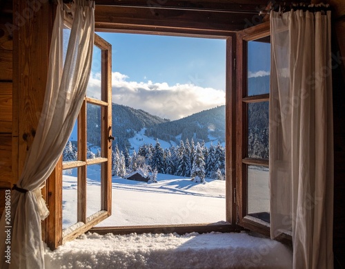 Cozy cabin winter view (1)