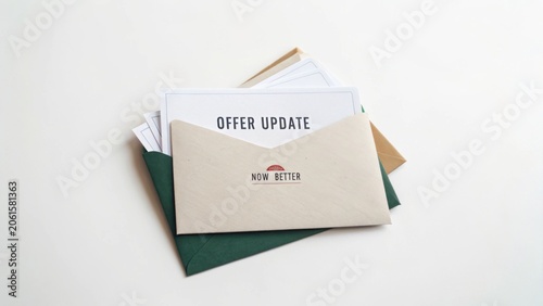 Business Offer Update with Envelopes and Letters in Modern Style for Professional Communication Needs