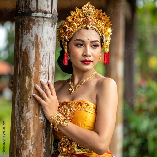 Elegant dancer in ornate attire