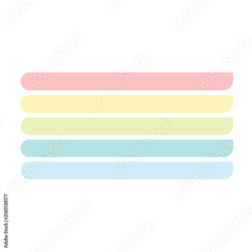 Horizontal pastel color stripes on transparent background
