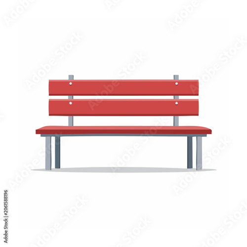 Minimalist red desk with drawers front view