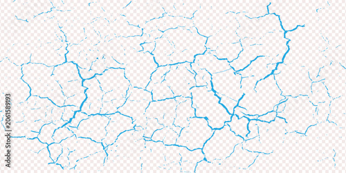Foto Blue Ice Cracks and Ground Fracture Vector Texture
