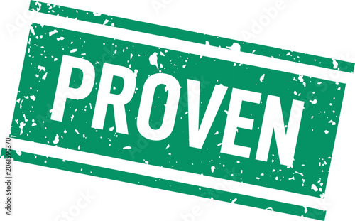 Принти на полотні Green proven stamp graphic isolated on white background quality assurance seal