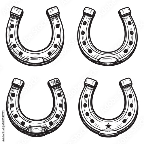 Horseshoe icon vector silhouette 
